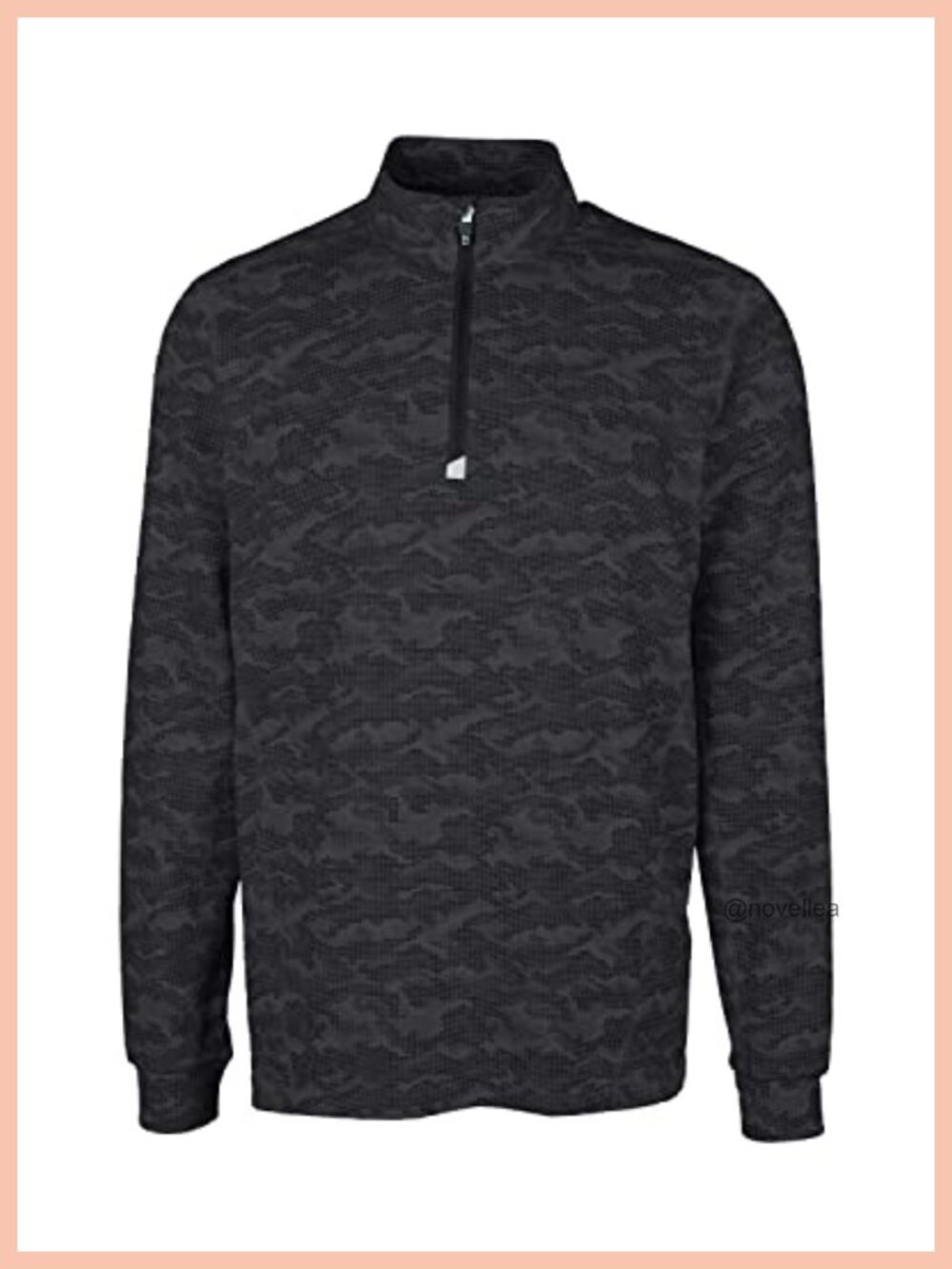 Quarter Zip Pullover Camo Stretch Mock Neck Long Sleeve Outdoor